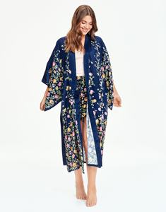 Kimono Long à imprimé Floral pour femmes, élégant, Boho, ceinture, vêtements de vacances, gitane, Chic, Sexy, bohémien, Cover up, Robe Cape en coton - Product Image 5