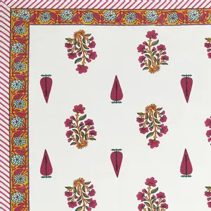 Ensemble de draps imprimés 100% coton, couvre-lit d'été unique avec oreiller, imprimé à la main, couvre-lit simple de designer, qualité supérieure - Product Image 2