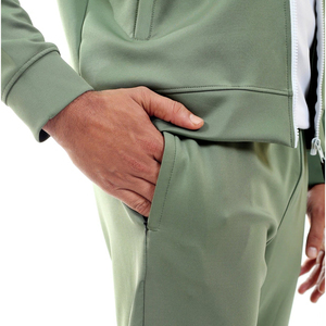 Nuevo 2024 deportes de invierno gimnasio Fitness Tech polar transpirable 100% algodón orgánico Slim Fit personalizable dos piezas chándal para hombre - Product Image 4