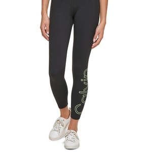 กางเกงเลกกิ้ง Calvin Klein ผู้หญิง 7/8 สีดำ ไซส์ใหญ่ ระบายอากาศได้ดี ผลิตจากไนลอน/สแปนเด็กซ์ เหมาะสำหรับฟิตเนส โยคะ รับสกรีนโลโก้ สไตล์สปอร์ต - Product Image 3