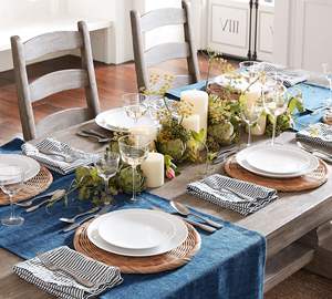 Napperon en rotin rond durable et durable Assiette de présentation en rotin rustique pour table à manger Tapis de table élégant pour mariage - Product Image 2