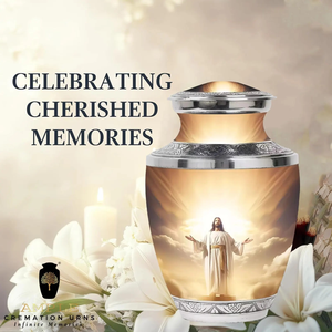 Urne de crémation en aluminium fabriquée à la main Urnes de crémation dorées avec revêtement Meena Design élégant, durable et étanche - Product Image 4