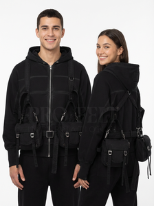 Sweats à capuche en molleton français de haute qualité personnalisés, 450 GSM, avec poches utilitaires et bretelles réglables, vêtements de rue tendance, sweats à capuche de voyage - Product Image 6