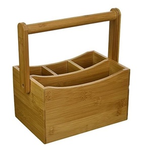 Handmade <b>Kitchen</b> <b>Utensil</b> Caddy New Style Multiple Compartment Flatware Storage Handmade Acacia Wooden <b>Utensil</b> Caddy Tableware - Product Image 3
