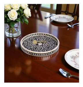 Fabricante profesional de bandeja de servicio personalizada con incrustaciones de hueso para regalos con servicio personalizado para calidad de exportación - Product Image 3