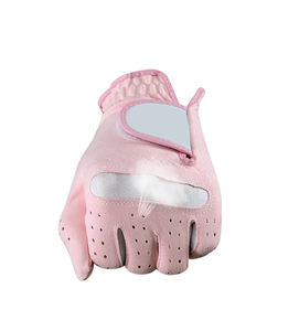 Tela suave rosa transpirable profesional para mujer mano izquierda y derecha logotipo personalizado GUANTES DE Golf Cabretta guantes de cuero - Product Image 2