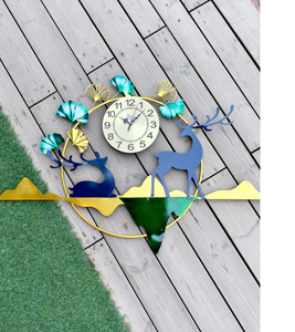 Modern Deco Analog Single Face <b>Wall</b> <b>Clock</b> Scenic Patterned Iron Hanging Design <b>for</b> Home Decor Weddings Quartz Motive <b>Living</b> <b>Room</b> - Product Image 2