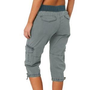 Pantalon court d'été pour femmes Pantalon cargo pour femmes Pantalon court Harem Jogging Beam Foot Fitness Multi-poches, pantalon d'extérieur - Product Image 1