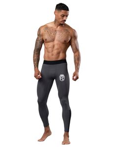 Leggings de Grafito para Hombre, Pantalones de Compresión Elásticos, Capa Base Deportiva para Gimnasio, Entrenamiento, Correr, Fitness y Rendimiento Deportivo - Product Image 1