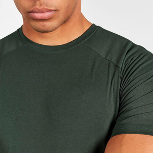 2025 haute demande O cou 100% coton respirant chemise de base couleur unie Stretch été plage t-shirts hommes T-shirts - Product Image 6