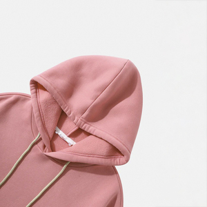 Sweats à capuche à manches patchwork unisexes épais et lourds en molleton vierge personnalisé de gros - Product Image 5