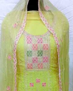 Trajes Modernos de Diseño Indio, Sin Coser, Bordados a Mano, Hermosos y a la Moda para Mujer, para Fiestas de Estilo Tradicional - Product Image 1