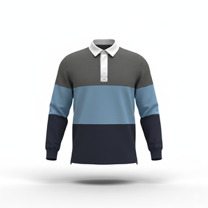 Maillot de rugby classique pour hommes à manches longues solide tricoté 100% coton respirant sportif pour chemise - Product Image 4