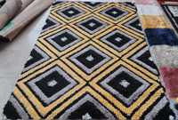 Tapis Adiva 3D tissé jacquard floral, shaggy, moelleux, à poils longs, moderne, rectangulaire, pour salon, tapis turc Gaziantep