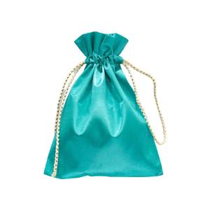 Bolsas de satén de lujo Cinta impresa personalizada Cordón Compras Regalo Embalaje A granel MOQ 50 piezas Listo para OEM - Product Image 2