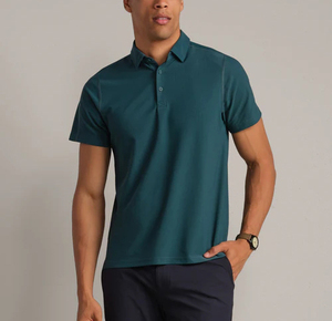 Polo T-shirt populaire en maille 65% coton, chemise de sport infroissable, fil teint à motif uni - Product Image 4