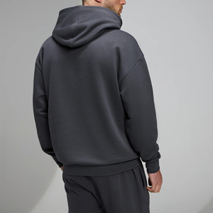 Sudaderas con capucha de algodón 100% de alta calidad con cremallera completa para hombre, color sólido, logotipo impreso personalizado, sudadera básica de gran tamaño de 500GSM para hombre a la venta - Product Image 2