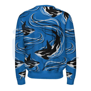 Sudadera de calidad superior de lana pesada con estampado personalizado bordado Diseño de pez ropa de calle Unisex camiseta de invierno de manga larga - Product Image 4