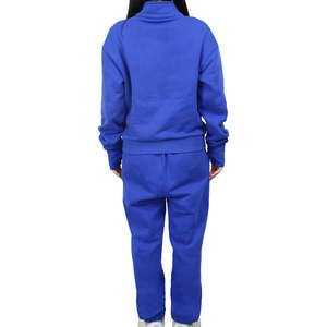 Ensemble de survêtement tendance pour femme en coton 100 %, sweat-shirt à capuche uni avec fermeture éclair sur le devant, pantalon de survêtement à manches longues avec poignets cousus et trous pour les pouces - Product Image 6