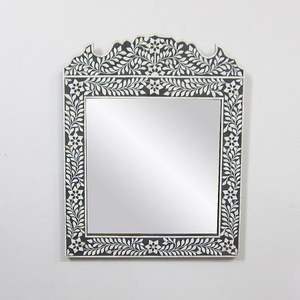 Handmade Eco Friendly Bone Inlay Customizable Round <b>Mirror</b> Indian Artistic Art <b>Deco</b> Creation - Product Image 3