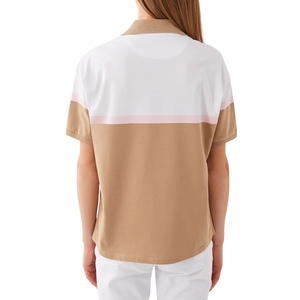 Polo pour femme à imprimé floral, en coton doux extensible, col élégant, manches courtes, respirant, coupe ajustée pour un confort quotidien - Product Image 5