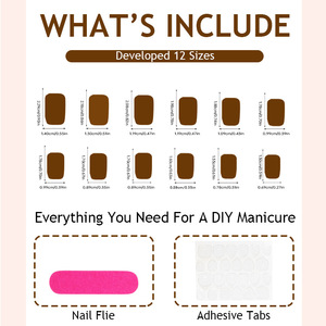 Faux ongles à presser en ABS, <span class=keywords><strong>forme</strong></span> carrée, ensemble de manucure avec lime à ongles et strass pour les doigts - Product Image 4