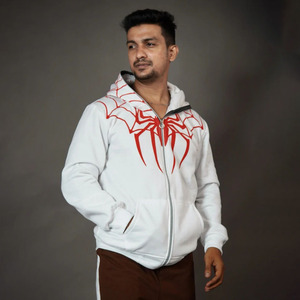 Fabricants de vêtements, sweat-shirt à capuche Spider-Man personnalisé avec impression en relief, ample, surdimensionné, élégant, fermeture éclair intégrale, sweat-shirt Spider-Man pour hommes - Product Image 4