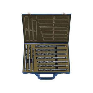 Jeu de forets hélicoïdaux de 10 mm à rotation à droite avec tige hexagonale en alliage, norme DIN338, finition ambrée pour utilisation sur le plastique - Product Image 1