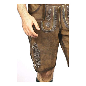 กางเกงขาสั้นหนังปักลายตามสั่งปักลายด้านข้างและด้านหลังกระเป๋าข้างสูง - Product Image 4