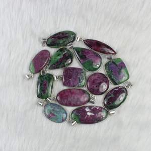 จี้ชุบเงินรูปทับทิม zoisite ที่น่าทึ่งจี้เพชรสร้อยคออัญมณี - Product Image 4