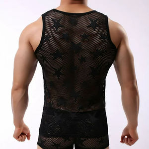 OEM Mens Casual Workout Summer Wear Tank Top Breathable Quick Dry Comfortable Thin Net Line Vest Custom Logo - Product Image 2