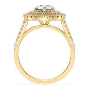 REYES Personalized 14K 18K Yellow Gold Round Cut 2.5 Carat Diamond Engagement Halo <b>Ring</b> <b>For</b> <b>Women</b> Wedding Gift Fine Jewelry - Product Image 6