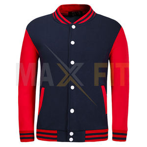 Veste de Baseball à manches foncées pour hommes et femmes, manteau d'université avec Logo personnalisé par MAXFIT entreprises - Product Image 4
