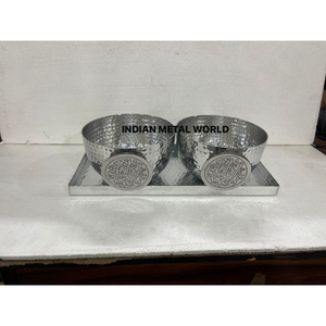 Ensemble de 3 bol à chocolat en métal bol à chocolat rond Design élégant bonbons Dessert présentoir à bonbons pour une utilisation de fête de mariage - Product Image 5