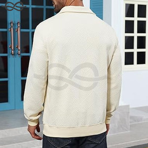 Suéter de hombre cuarto de cremallera a rayas pulóver Otoño Invierno primavera bloque de color Polo sudaderas Casual comodidad elegante - Product Image 4