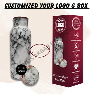 Modern 750ml <b>Metal</b> Pure Copper <b>Water</b> <b>Bottle</b> High-Quality Enamel Print Eco-Friendly Corrosion-Resistant Design - Product Image 5