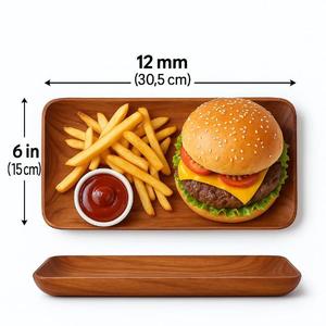 Eco Friendly <b>Disposable</b> Wooden Round Snack Serving <b>Platter</b> with Engraving for Wedding Parties and Home Kitchen Use - Product Image 4