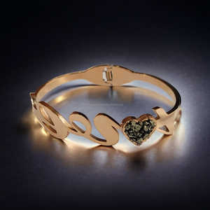 คุณภาพสูงทอง Electroplated สแตนเลสเปิดสร้อยข้อมือกําไลข้อมือเปรู Pyrite กําไลข้อมือสร้อยข้อมือเครื่องประดับสําหรับผู้หญิงสาว - Product Image 4