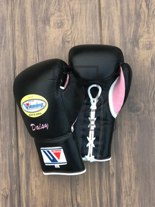 Sarung Tinju Berkualitas Tinggi, Kulit Asli, Model Laced Winning, Full Finger, Tali Pergelangan Tangan Adjustable dengan <span class=keywords><strong>Hook</strong></span> <span class=keywords><strong>Loop</strong></span>, untuk Bela Diri - Product Image 2