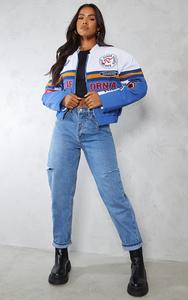 2024 Vintage Letterman recadrée veste en cuir PU pour femmes coupe-vent printemps Streetwear Plus course moto Auto course porter - Product Image 4