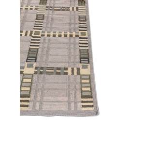 Tapis en laine gris et noir à tissage plat, faits à la main, design patchwork rectangulaire, haute viscose pour la maison, le salon, la chambre - Adwl-13265 - Product Image 4