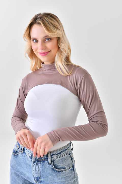 Brown High Quality Islamic Arm Neck Cover, Sunscreen Arm Cover, Arm Neck Cover, Bolero, Turtleneck Arm Neck Cover, for Uniforms