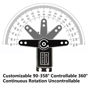 Servo XQ-Power Steel Gear <span class=keywords><strong>de</strong></span> 25KG y 0.07 segundos <span class=keywords><strong>de</strong></span> bajo perfil, para cabrestante inteligente, con rotación continua <span class=keywords><strong>de</strong></span> 360° y motor digital sin escobillas para RC - Product Image 3