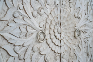 Woods <b>Sideboard</b> Hand Carved Mango Wood In White Distress Featuring Elegant Design Durable Construction - Product Image 2