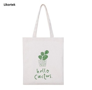 Venta al por mayor de bolsas de lona de algodón ecológicas con logotipo personalizado bolsas de hombro portátiles para las compras impresas a medida - Product Image 3