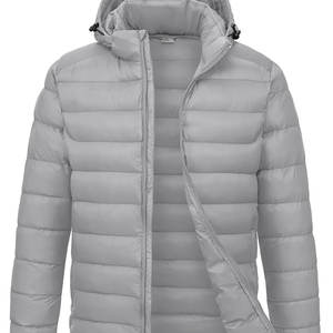 เสื้อแจ็คเก็ตผู้ชายสั่งตัดไซส์ได้ เสื้อผ้าสำหรับกิจกรรมกลางแจ้ง ลุคสบายๆ สำหรับฤดูหนาว มีฮู้ด ปกเสื้อแบบมีปก แขนยาว แจ็คเก็ตพัฟเฟอร์ทันสมัยสำหรับผู้ชาย - Product Image 1