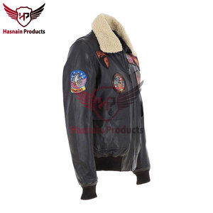 Veste de bombardier en cuir de qualité supérieure pour hommes dans le style Coffee Maverick-Vêtements d'extérieur classiques inspirés de l'aviation - Product Image 4