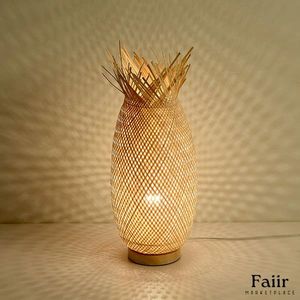 Lámpara de Mesa de Bambú Diseñada para Crear una Iluminación Ambiental Cálida con Textura de Bambú Natural y Base Estable - Product Image 2