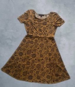 Vestidos informales de manga corta para niños, Multicolor, liso, estampado Floral, gasa, cuello redondo, estilo dulce - Product Image 4