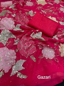 Georgette-ropa de fiesta de boda de alta calidad, bordada, secuencia de trabajo, exclusivo, bajo precio, compras en línea - Product Image 2